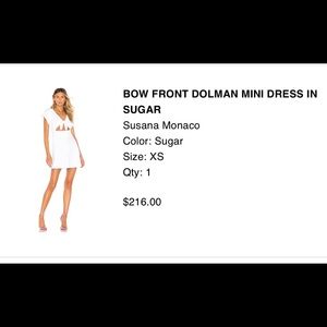 Susana Monaco Bow Front Dress in Sugar size XS